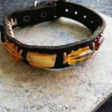 Bernstein Armband mit Leder